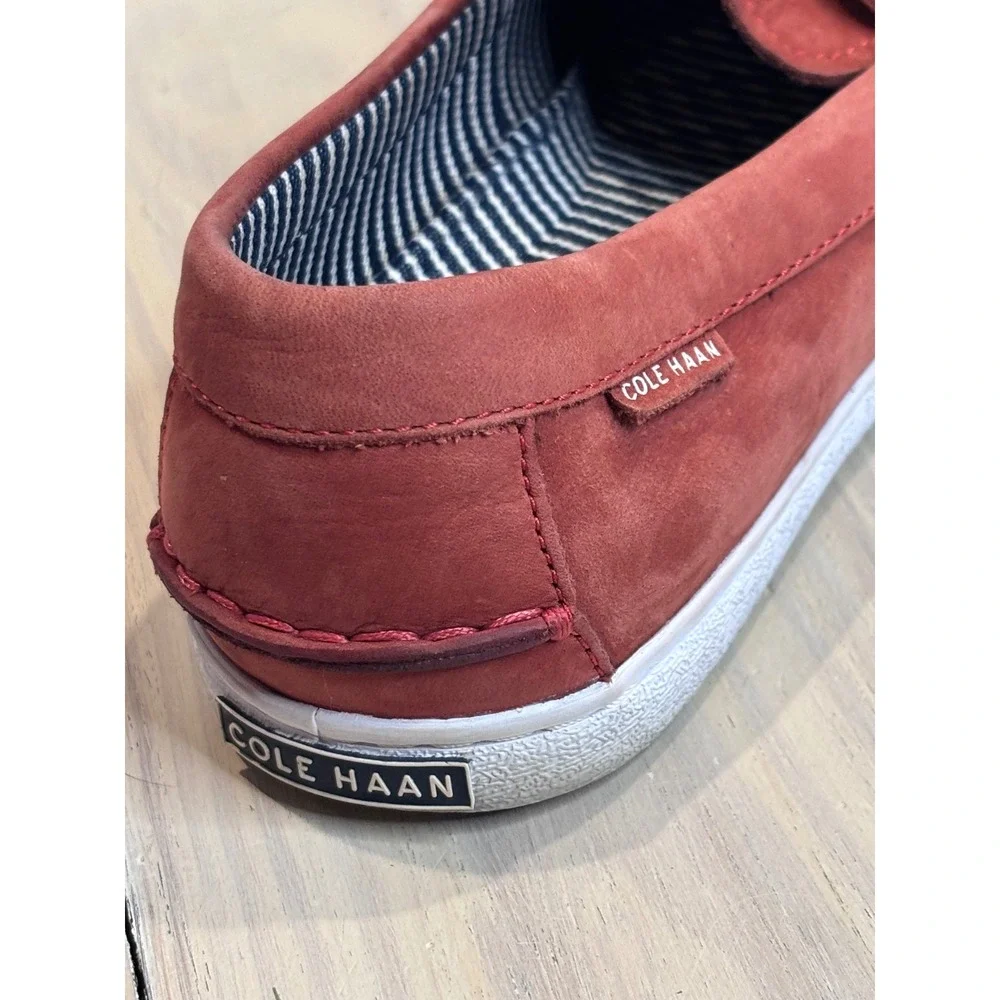 Cole Haan Nantucket Penny Loafer Mens 9.5M Red Suede Slip On Shoes C27523‎